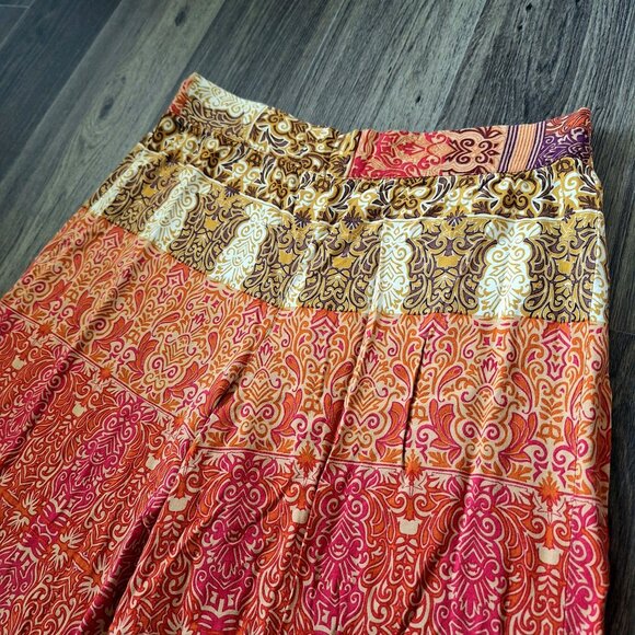 💙 Live and let live Wide Leg Elastic Waist Size XL 100% Rayon Boho Fall Lounge - Picture 6 of 8